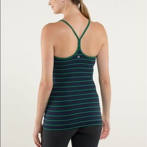 Navy and green lululemon power y tank